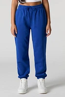 High Rise Solid Fleece Jogger
