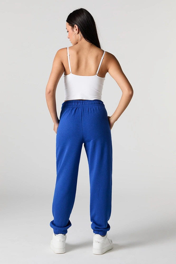 High Rise Solid Fleece Jogger