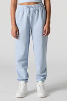 High Rise Solid Fleece Jogger