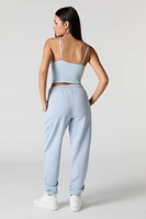 High Rise Solid Fleece Jogger