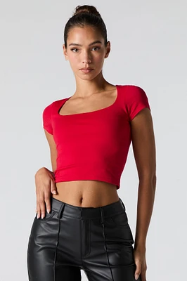 Square Neck Cropped T-Shirt