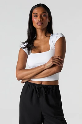 Contour Square Neck Cap Sleeve Top