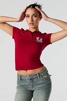 Embroidered Polo Baby Tee