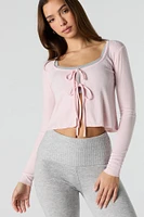Haut en tricot de pointelle avec attache