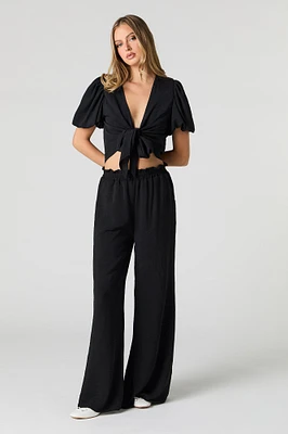 Pantalon fluide à jambe large