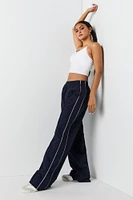 Nylon Wide Leg Pant
