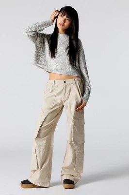 Pantalon cargo ample avec taille ajustable