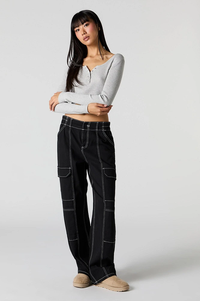 Pantalon cargo à jambe droite avec 4 poches