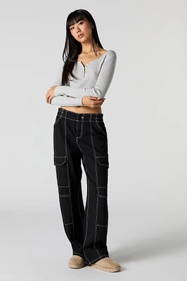 Pantalon cargo à jambe droite avec 4 poches