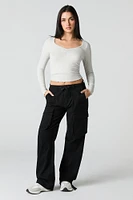 Pantalon cargo à taille coulissante