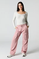 Pantalon cargo à taille coulissante
