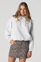 Printed Denim Mini Skirt