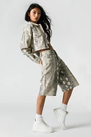 Printed Denim Jort