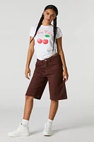 Jean-short de menuisier baggy
