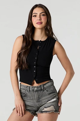 Wash Distressed Denim Short