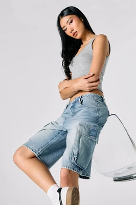 Jort cargo en denim