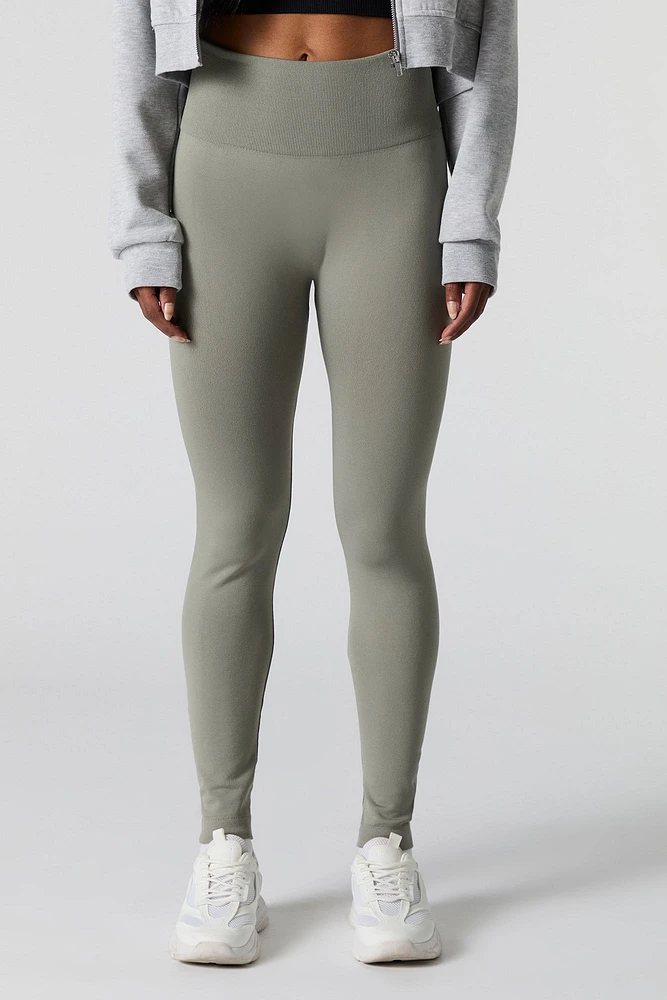 Legging en molleton sans couture à taille haute