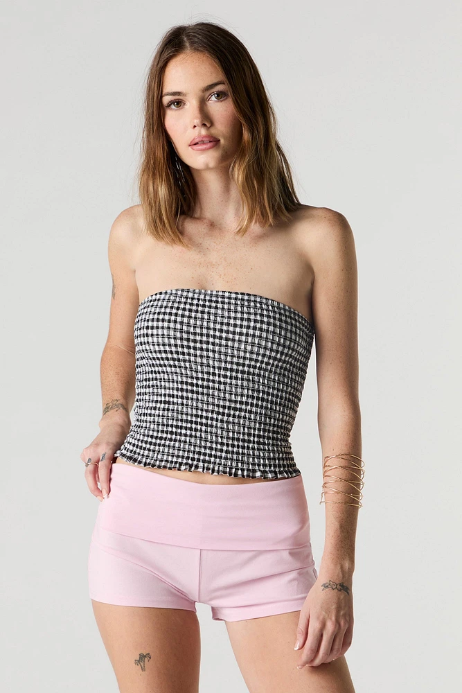 Short avec bande de taille repliée