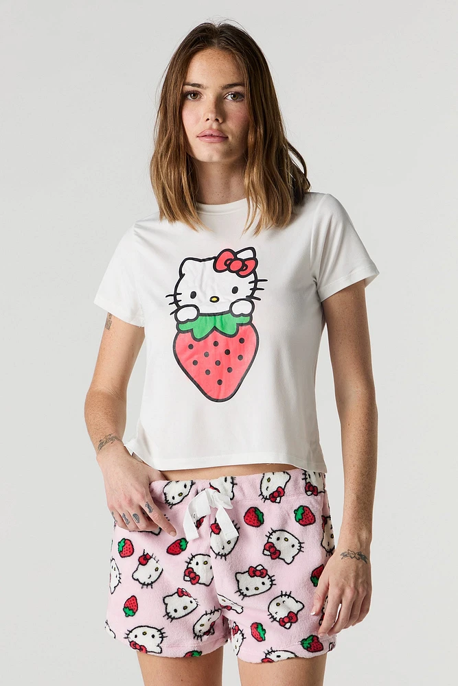 Hello Kitty & Friends T-Shirt Plush Short 2 Piece Pajama Set
