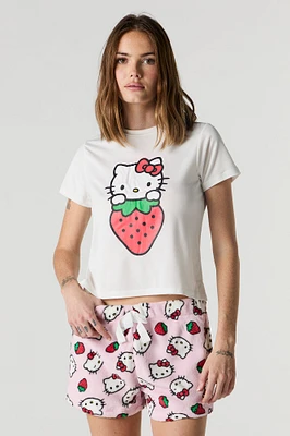 Hello Kitty & Friends T-Shirt Plush Short 2 Piece Pajama Set