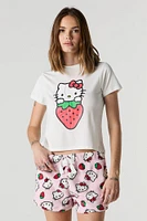 Hello Kitty & Friends T-Shirt Plush Short 2 Piece Pajama Set