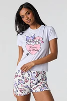 Ensemble pyjama avec t-shirt et short à imprimé Hello Kitty & Friends