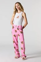 Ensemble pyjama avec débardeur et pantalon en peluche imprimée