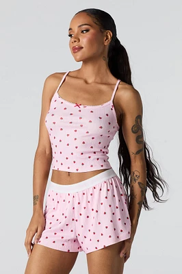 Pointelle Knit Tank & Short 2 Piece Pajama Set