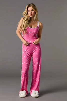 Playboy Soft Ribbed Tank & Pant 2 Piece Pajama Set