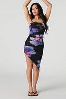 Mesh Asymmetrical Mini Dress