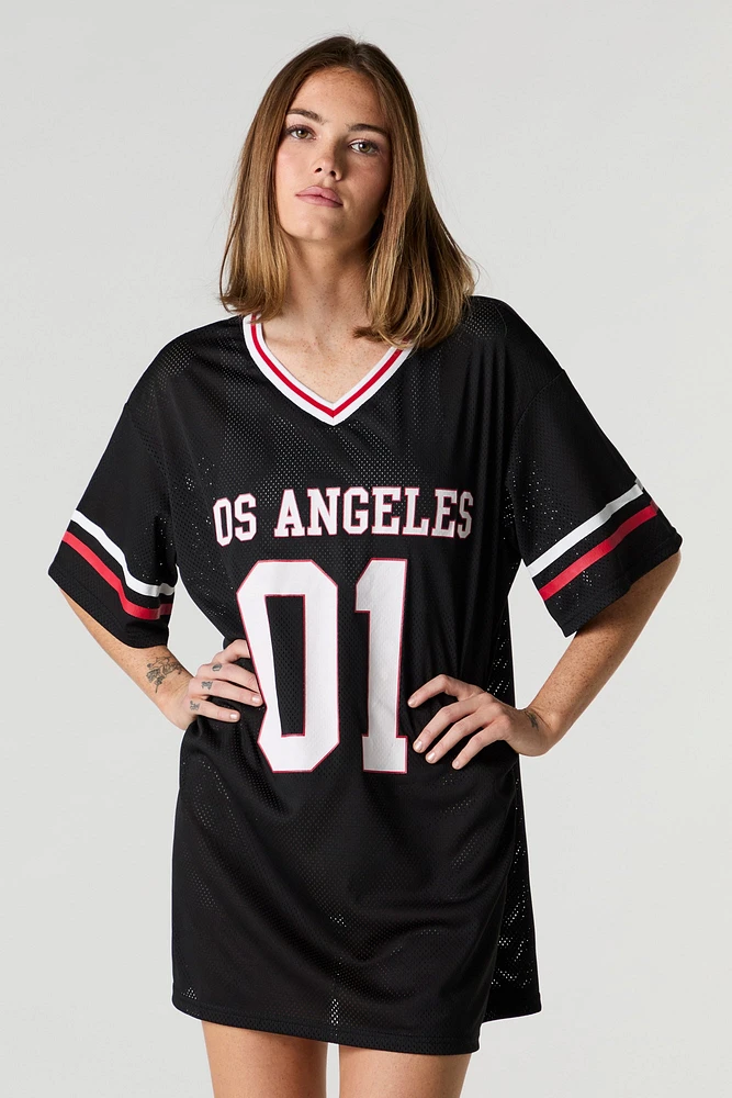 Robe-jersey en filet à imprimé Los Angeles