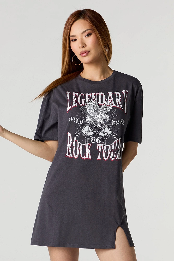 Western Graphic Mini T-Shirt Dress