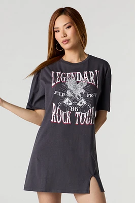 Western Graphic Mini T-Shirt Dress