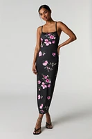 Robe midi profilée avec liséré de dentelle