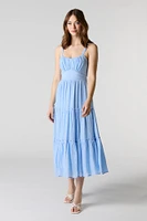 Tie Waist Tiered Midi Dress