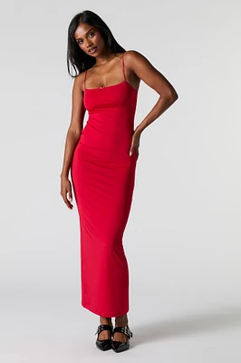Robe maxi en dentelle avec liséré de boucles