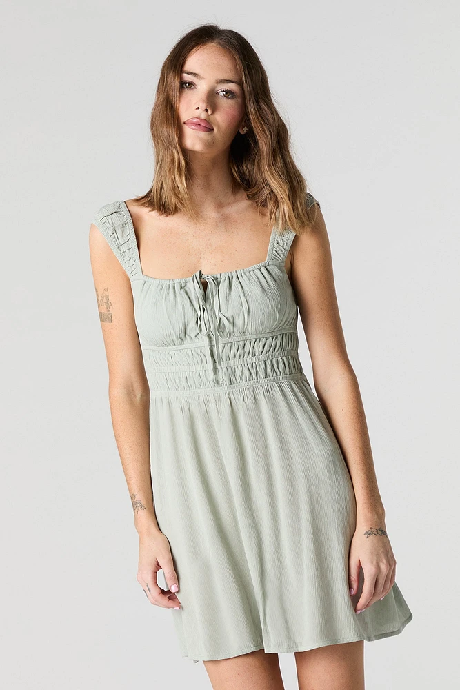 Cut-Out Back Milkmaid Mini Dress