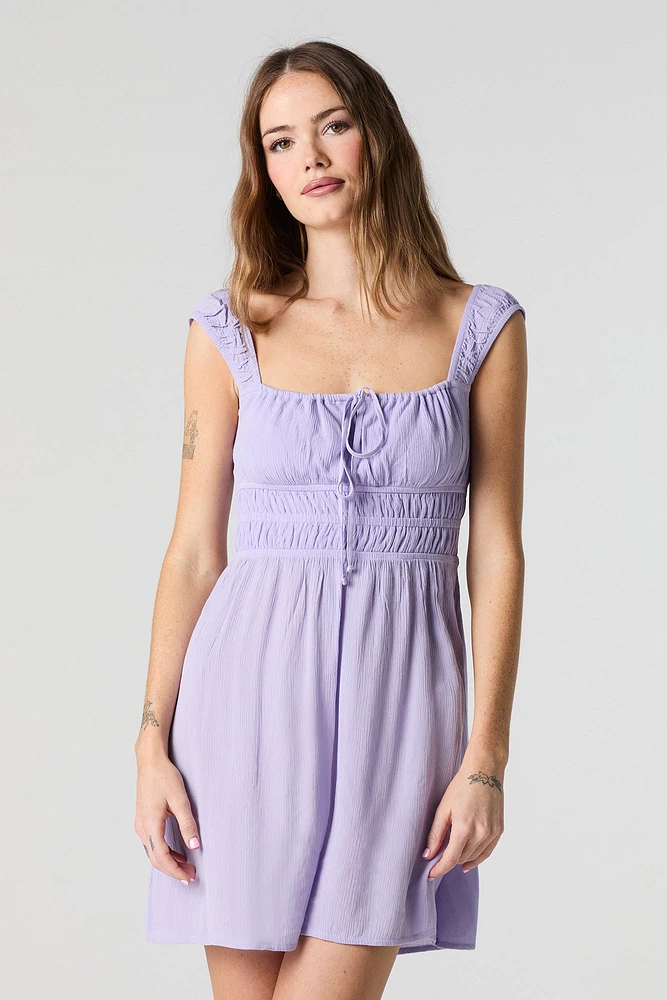 Cut-Out Back Milkmaid Mini Dress