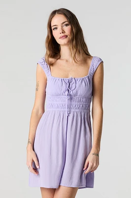 Cut-Out Back Milkmaid Mini Dress