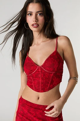 Débardeur-corset court en filet