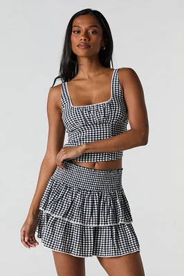 Plaid Tiered Mini Skort