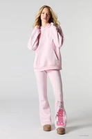 Pantalon en molleton à jambe évasée et broderie chenille Barbie
