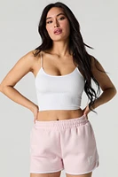 Embroidered Fleece Dolphin Short