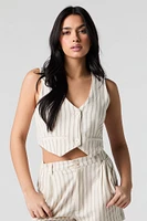 Gilet écourté en mélange de lin