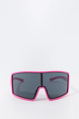 Oversized Sport Shield Sunglasses