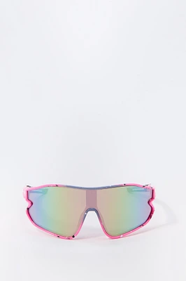 Paint Splatter Sport Shield Sunglasses