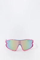 Paint Splatter Sport Shield Sunglasses