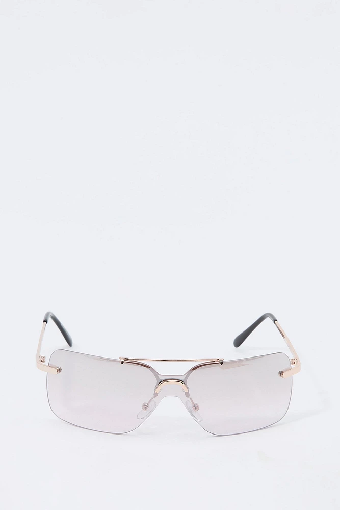 Lunettes de soleil avec monture rectangulaire