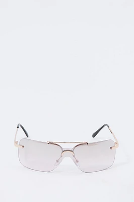 Lunettes de soleil avec monture rectangulaire