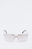 Lunettes de soleil avec monture rectangulaire
